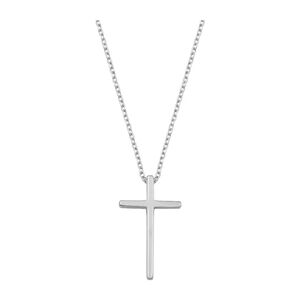SIMPLE CROSS STERLING SILVER NECKLACE